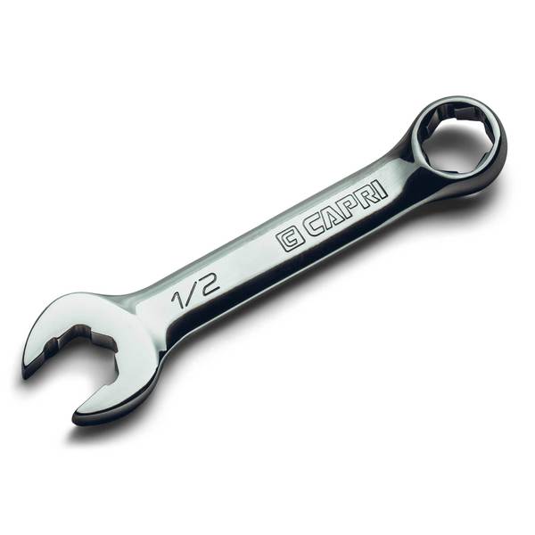 Capri Tools 1/2 in. WaveDrive Pro Stubby Combination Wrench for Regular and Rounded Bolts CP11750-S12SB